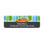 Stuurprogramma Cute Owl School Bus Etiket (Voorkant)