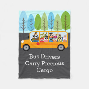 Stuurprogramma Cute Owl School Bus Fleece Deken