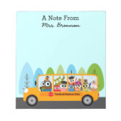Stuurprogramma Cute Owl School Bus Notitieblok (Voorkant)