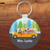 Stuurprogramma Cute Owl School Bus Sleutelhanger (Voorkant)
