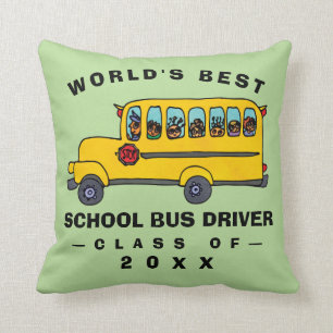 Stuurprogramma Cute Yellow School Bus Worlds Best Kussen