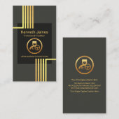 Stuurprogramma Elegant Gold Vertical Lines Chauffe Visitekaartje (Voorkant / Achterkant)