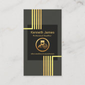 Stuurprogramma Elegant Gold Vertical Lines Chauffe Visitekaartje (Voorkant)