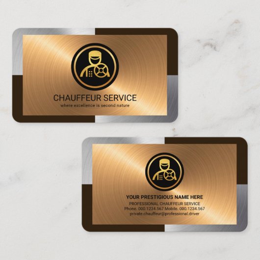 Stuurprogramma Elegant Silver Bronze Layers Chauff Visitekaartje (Voorkant / Achterkant)