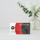 Stuurprogramma grijze Wereldbol layers Silver Truc Visitekaartje (Staand voorkant)