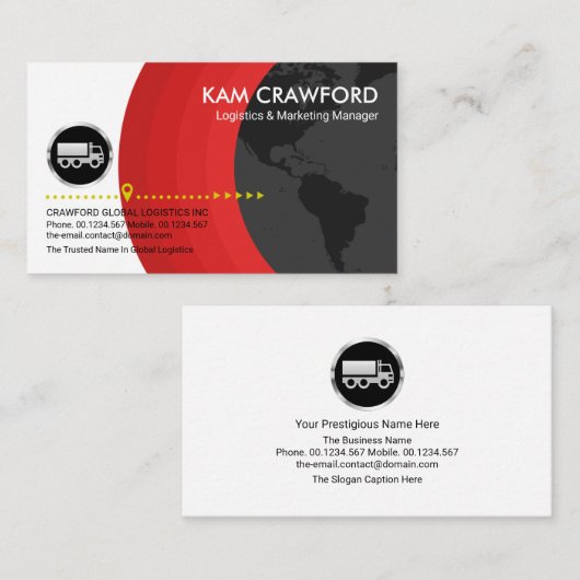 Stuurprogramma grijze Wereldbol layers Silver Truc Visitekaartje (Voorkant / Achterkant)