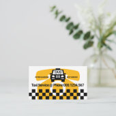 Stuurprogramma grote Gele Taxi Motif Checkbox Visitekaartje (Staand voorkant)