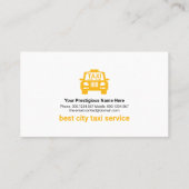 Stuurprogramma grote Gele Taxi Motif Checkbox Visitekaartje (Achterkant)
