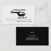 Stuurprogramma helikopters vliegschool visitekaartje (Voorkant / Achterkant)