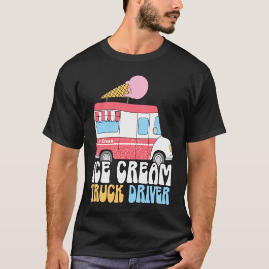 Stuurprogramma Ice Cream Truck Sundae Gelato Desse T-shirt (Voorkant)