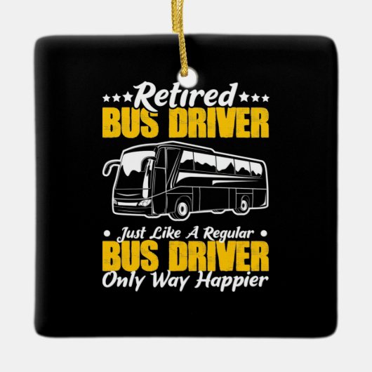Stuurprogramma in ruste bus keramisch ornament (Voorkant)