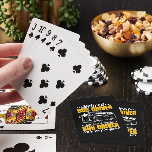 Stuurprogramma in ruste bus pokerkaarten (Insitu)
