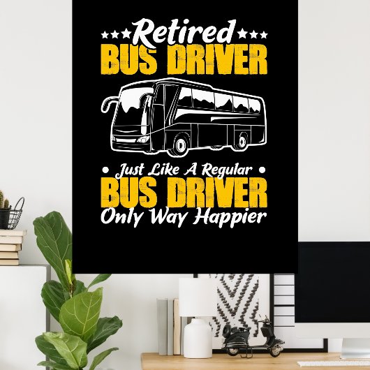 Stuurprogramma in ruste bus poster (Thuiskantoor)