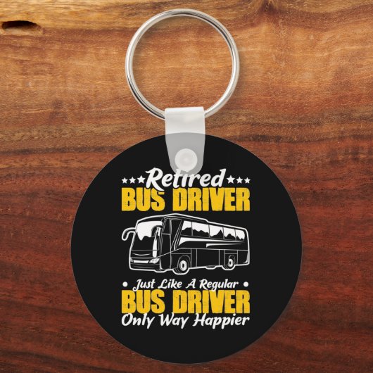 Stuurprogramma in ruste bus sleutelhanger (Voorkant)