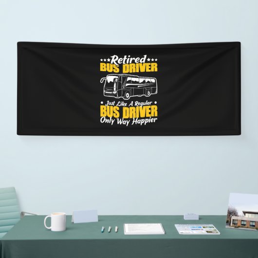 Stuurprogramma in ruste bus spandoek (Beurs)