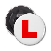 Stuurprogramma L-Bord Leerling/Bachelorette-nacht Button Flesopener (Voorkant)