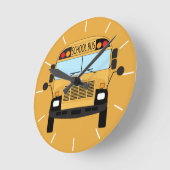 Stuurprogramma leslokaal leraar en scholierenbus ronde klok (Hoek)