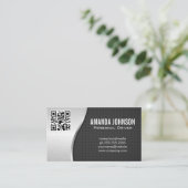 Stuurprogramma | metallische achtergrond | QR-code Visitekaartje (Staand voorkant)