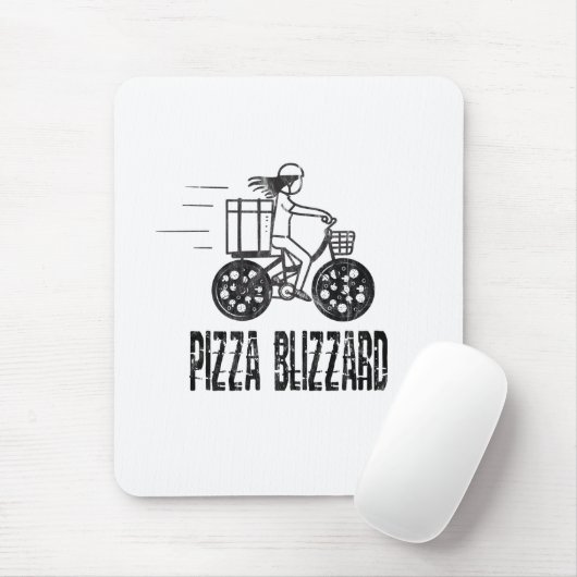 Stuurprogramma Pizza Blizzard Bike Courier Muismat (Met muis)