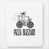 Stuurprogramma Pizza Blizzard Bike Courier Muismat (Voorkant)