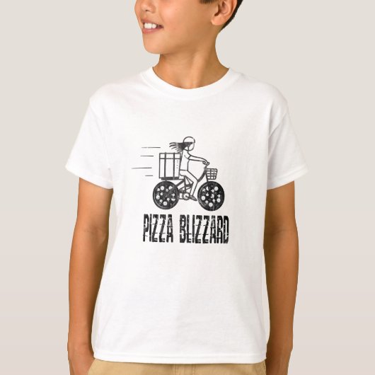 Stuurprogramma Pizza Blizzard Bike Courier T-shirt (Voorkant)