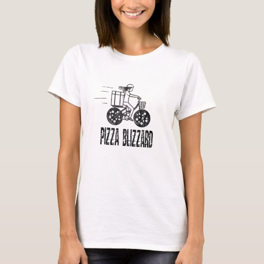 Stuurprogramma Pizza Blizzard Bike Courier T-shirt (Voorkant)