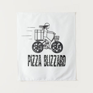 Stuurprogramma Pizza Blizzard Bike Courier Wandkleed