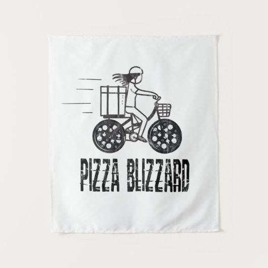Stuurprogramma Pizza Blizzard Bike Courier Wandkleed (Voorkant)