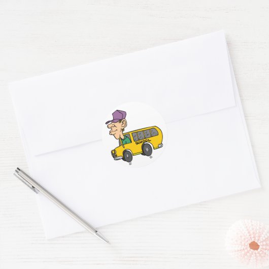 Stuurprogramma school ronde sticker (Envelop)