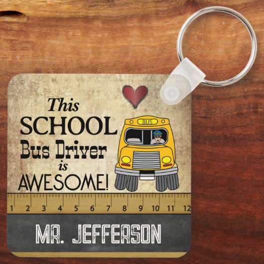 Stuurprogramma school sleutelhanger (Achterkant)