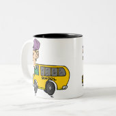 Stuurprogramma school tweekleurige koffiemok (Voorkant links)