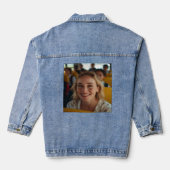 Stuurprogramma Schoolbus Foto Aanpassen Denim Jacket (Achterkant)