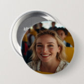 Stuurprogramma Schoolbus Foto Aanpassen Ronde Button 7,6 Cm (Voorkant /achterkant)
