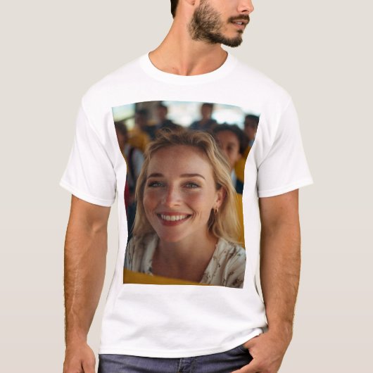 Stuurprogramma Schoolbus Foto Aanpassen T-shirt (Voorkant)