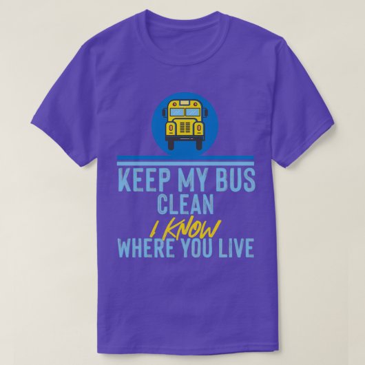 Stuurprogramma schoolbus reinigen bus t-shirt (Design voorkant)