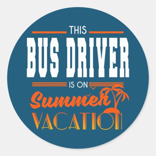 Stuurprogramma schoolbus zomervakantie Einde jaar Ronde Sticker (Voorkant)