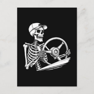 Stuurprogramma Skeleton Truck - Funny Big Trucking Feestdagenkaart