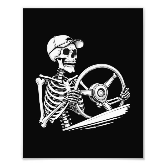 Stuurprogramma Skeleton Truck - Funny Big Trucking Foto Afdruk (Voorkant)