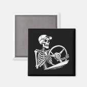 Stuurprogramma Skeleton Truck - Funny Big Trucking Magneet (Voorkant / Achterkant)