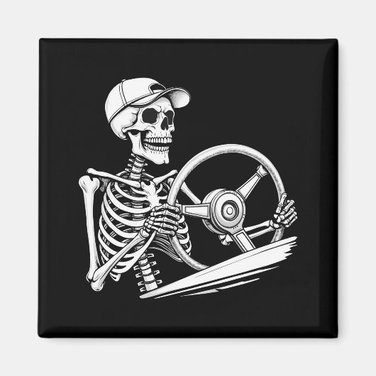 Stuurprogramma Skeleton Truck - Funny Big Trucking Magneet (Voorkant)