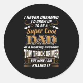 Stuurprogramma Super Cool Dad nooit droomd Ronde Sticker