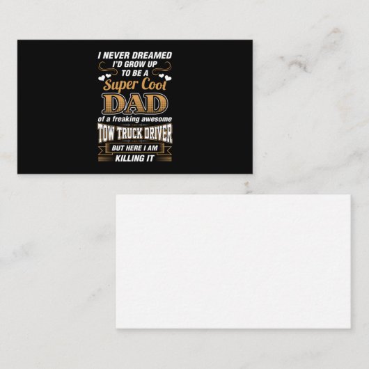 Stuurprogramma Super Cool Dad nooit droomd Visitekaartje (Voorkant / Achterkant)