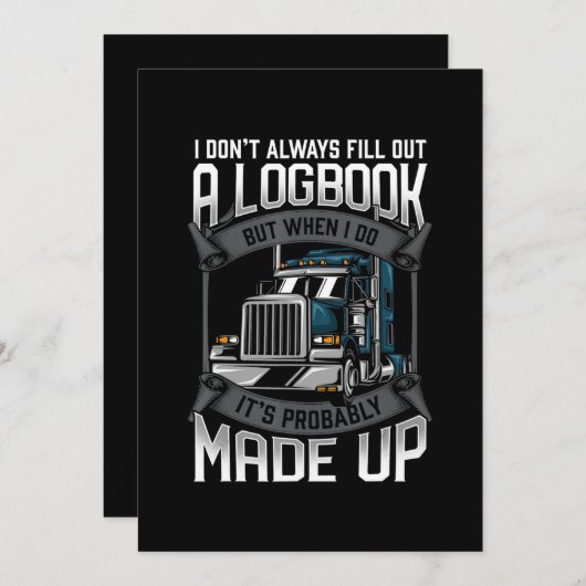 Stuurprogramma Trucker Logbook Kaart (Voorkant / Achterkant)