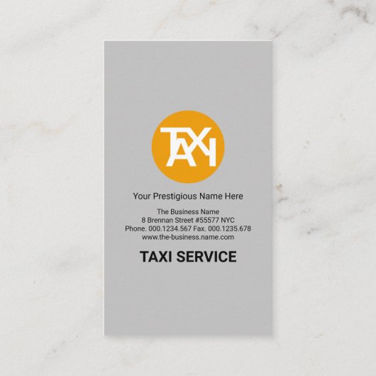 Stuurprogramma Verticale grijze TAXI Signage Taxi Visitekaartje (Achterkant)