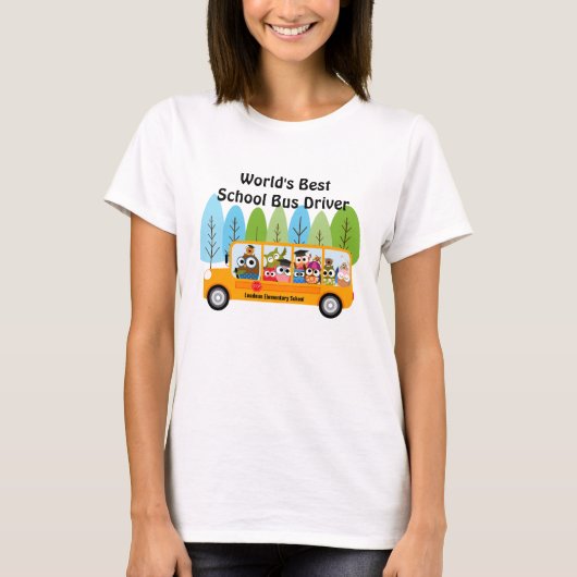 Stuurprogramma voor beste schoolbus ter wereld t-shirt (Voorkant)