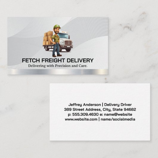 Stuurprogramma voor bezorgpakket | Logistiek | ver Visitekaartje (Voorkant / Achterkant)