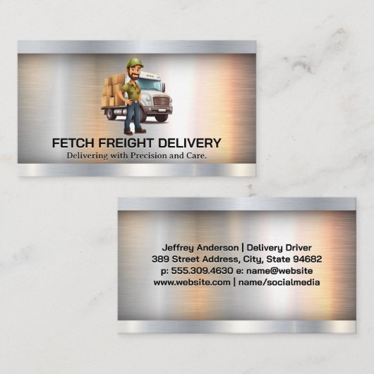 Stuurprogramma voor bezorgpakket | Logistiek Visitekaartje (Voorkant / Achterkant)