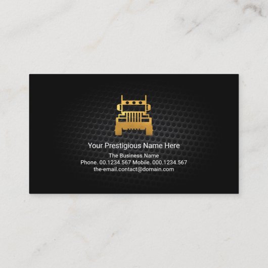 Stuurprogramma voor Black Wire Mesh Vignette Gold  Visitekaartje (Achterkant)