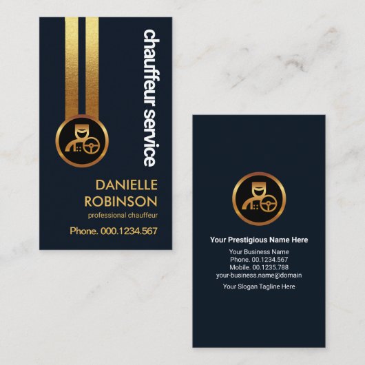 Stuurprogramma voor blauw expansie met Gold Lines Visitekaartje (Voorkant / Achterkant)