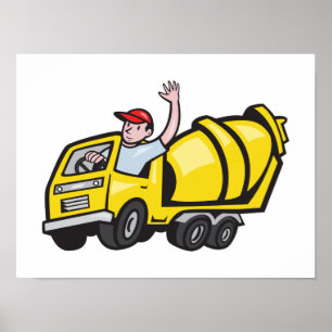 Stuurprogramma voor de bouwnijverheid Cement Mixer Poster